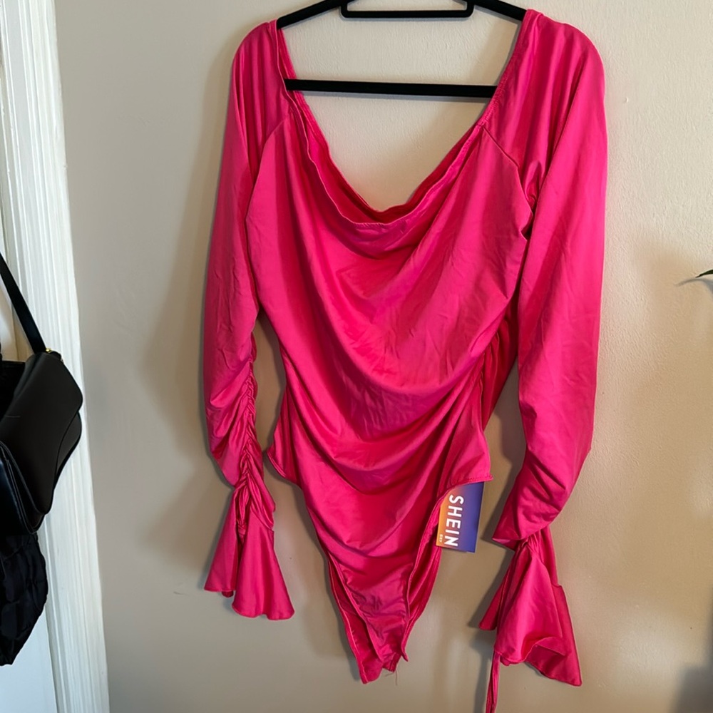 Hot pink SHEIN body suit NWT